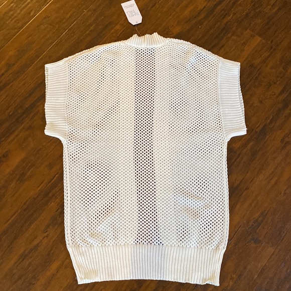 NWT Time and Tru White Women's Crochet Layering Duster Size L-XL - Picture 7 of 12